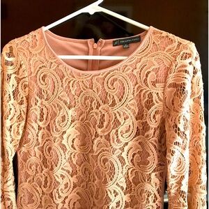 ADRIANNA PAPELL Womens Zippered And Lined Short Sleeve Boat Neck Size small